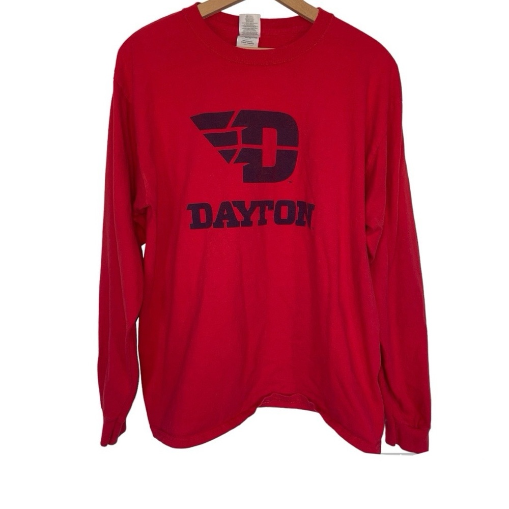 Red UD Flyers University of Dayton Long Sleeve Tee T-Shirt L